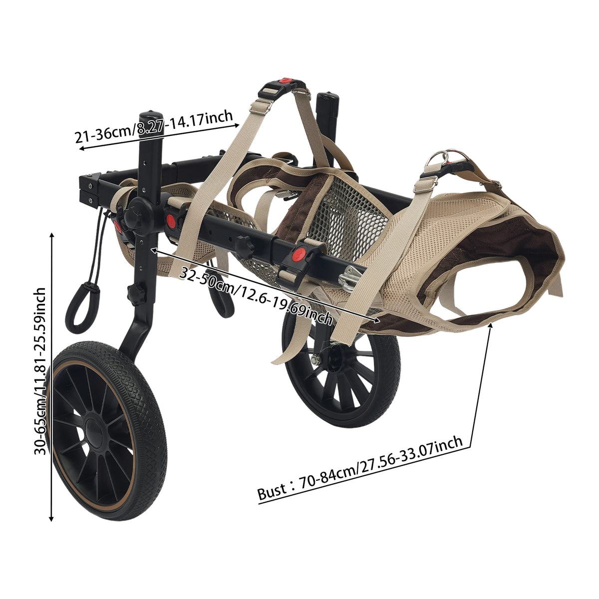Bymaocar Adjustable Dog Wheelchair Rehabilitation Walking Support Cart