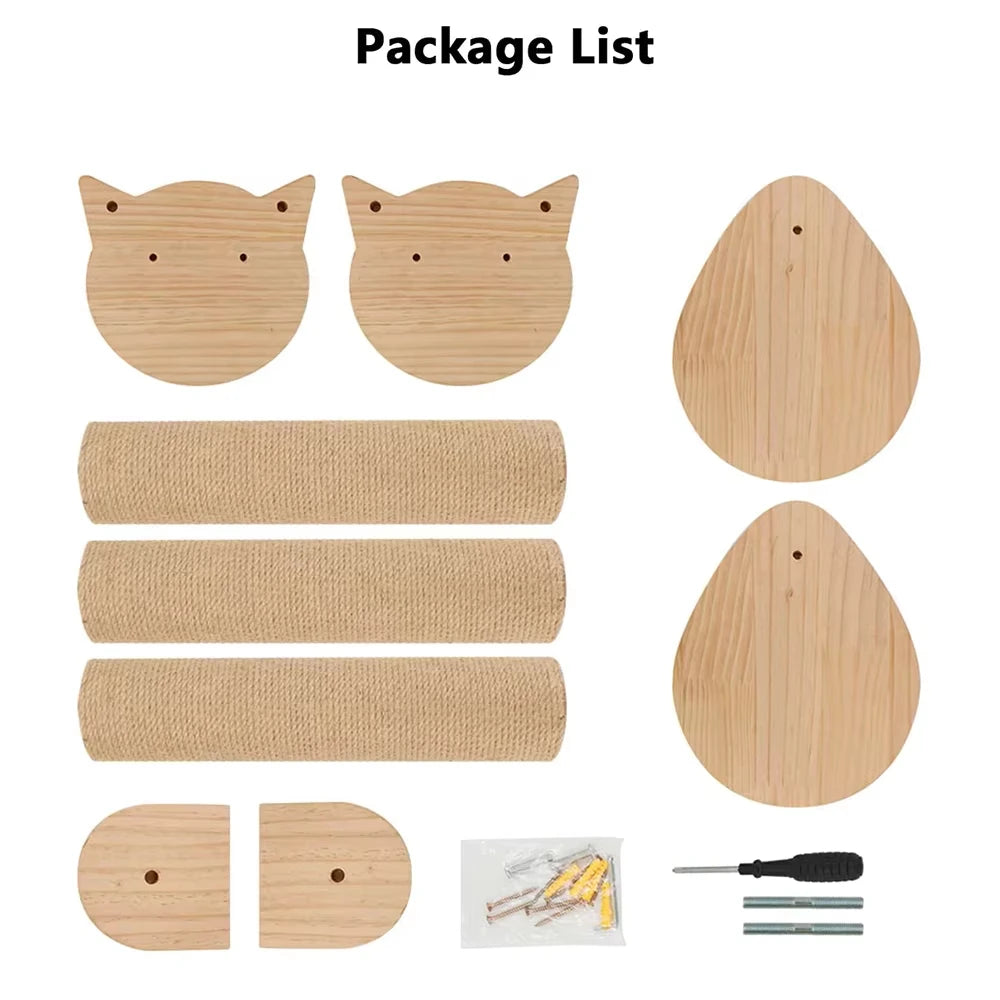 CWV Wall Mounted Cat Tree With Sisal Scratcher And Hammock