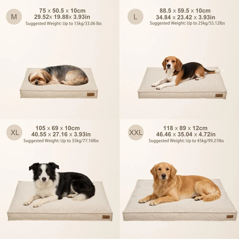 Borwart Orthopedic Dog Bed Washable Linen With Removable Cover