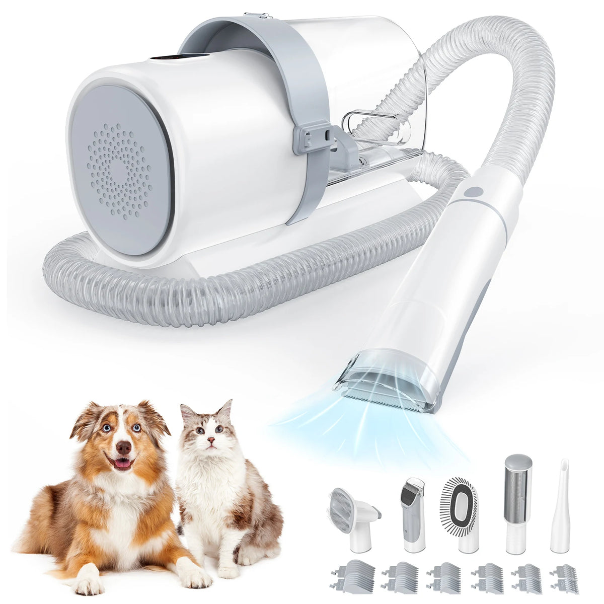 Sweetcrispy Professional Pet Grooming Vacuum Kit With Low Noise Clippers
