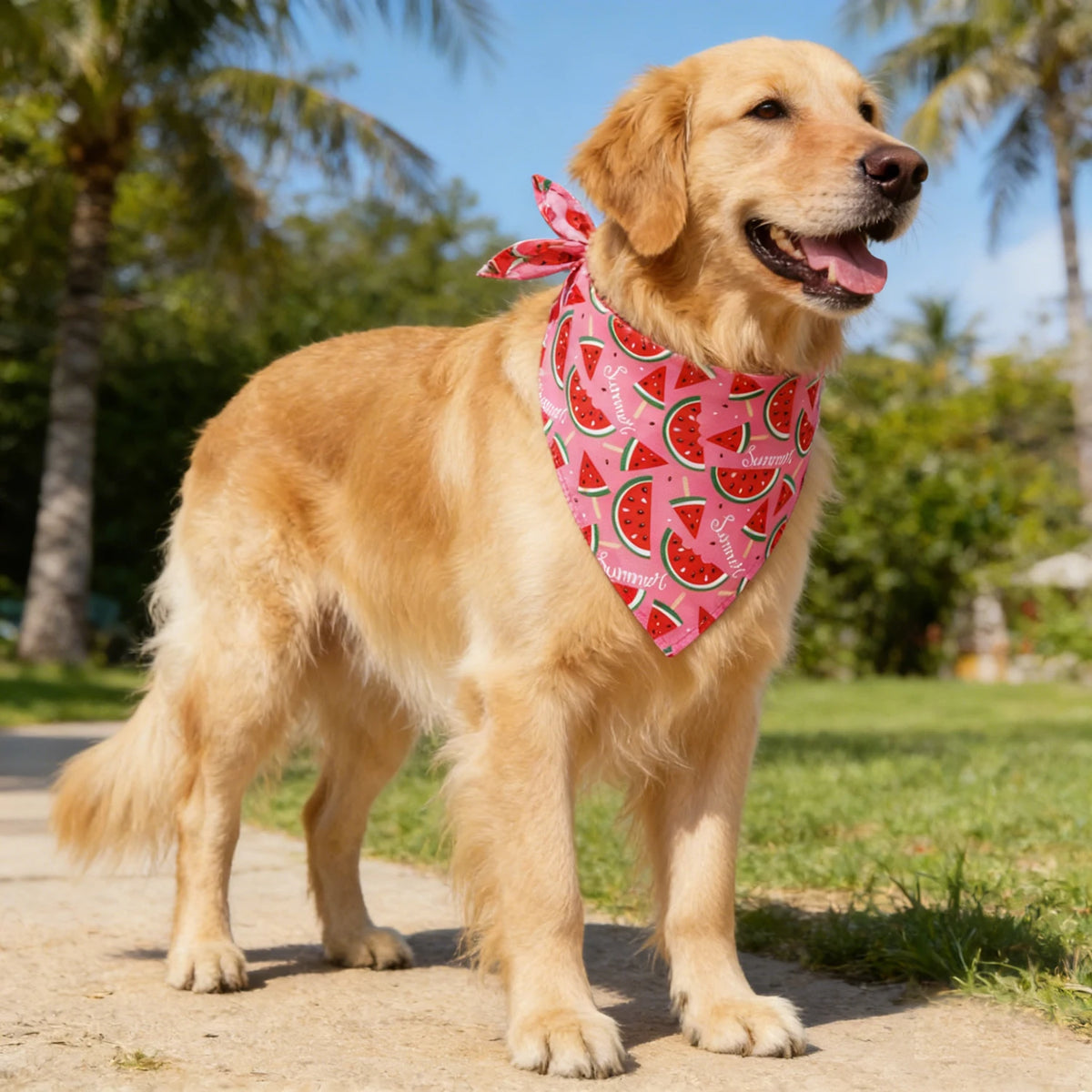 Adjustable Fruit Floral Dog Bandana Washable Cloth Scarf