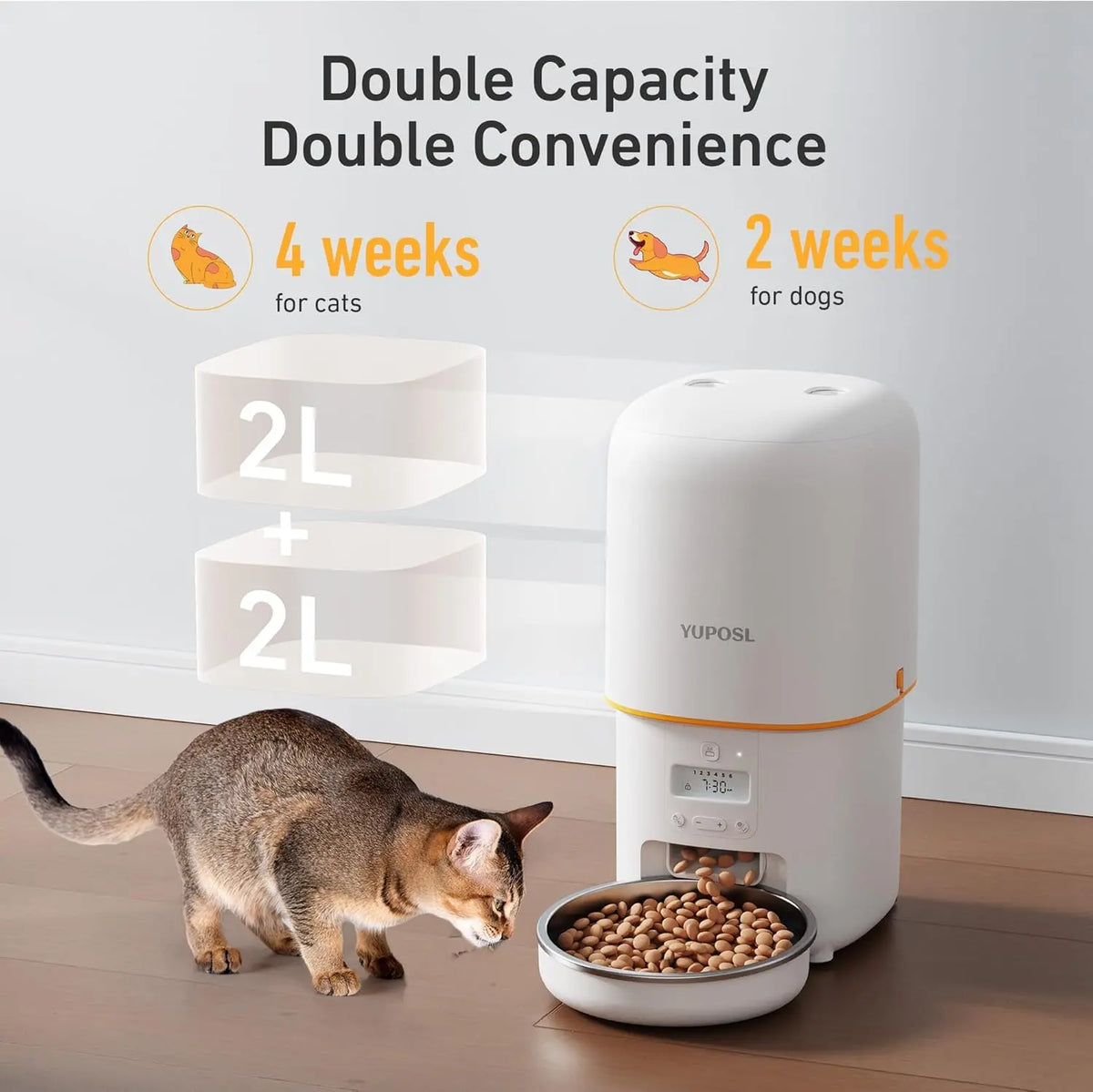 Furpipi Automatic Smart Cat Feeder With Timed Dry Food Dispensing