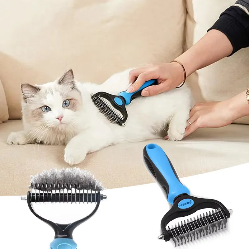 Double Sided Pet Grooming Brush And Hair Removal Comb