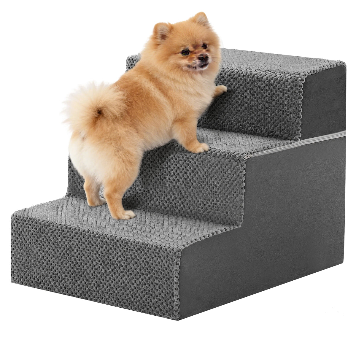 Foam Dog Stair Ramp Featuring Curved Non Slip Pet Steps