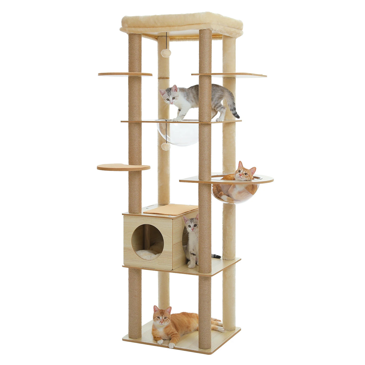 PAWZ Multi Level Cat Condo With Scratching Posts And Hammock