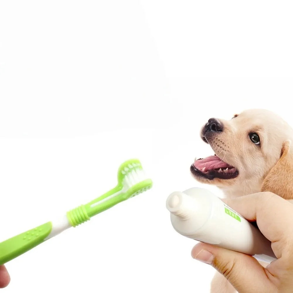 3-Sided Pet Toothbrush Cleans Teeth For Dogs And Cats