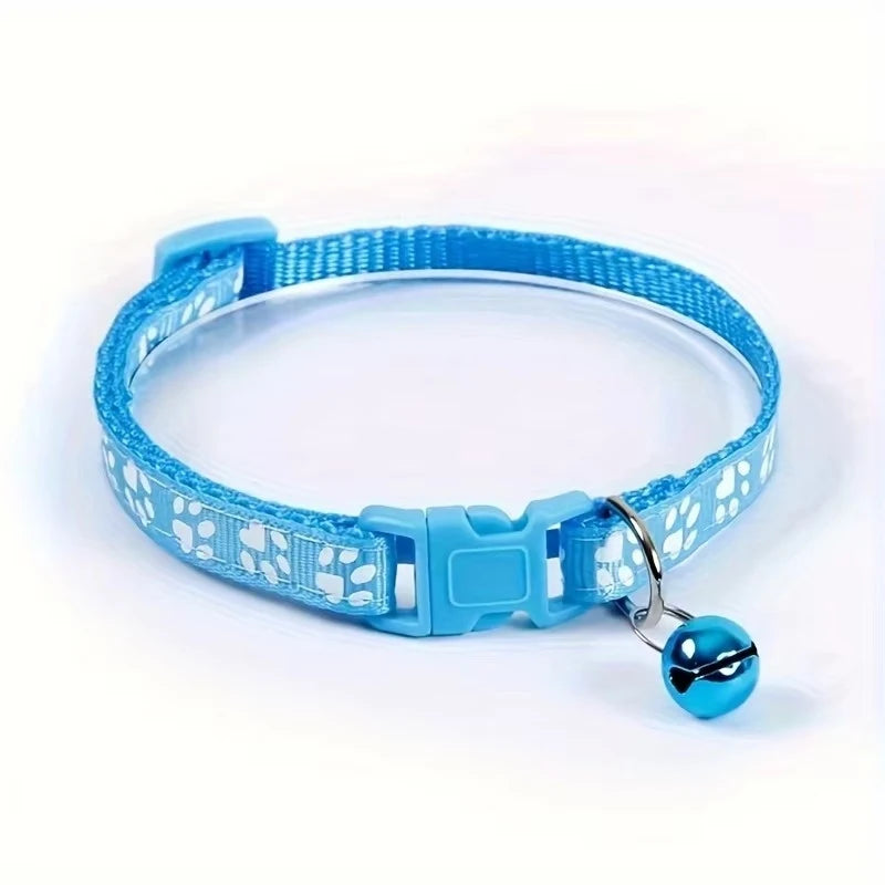 Comfortable Adjustable Cat Collar With Bell And Ribbon Details