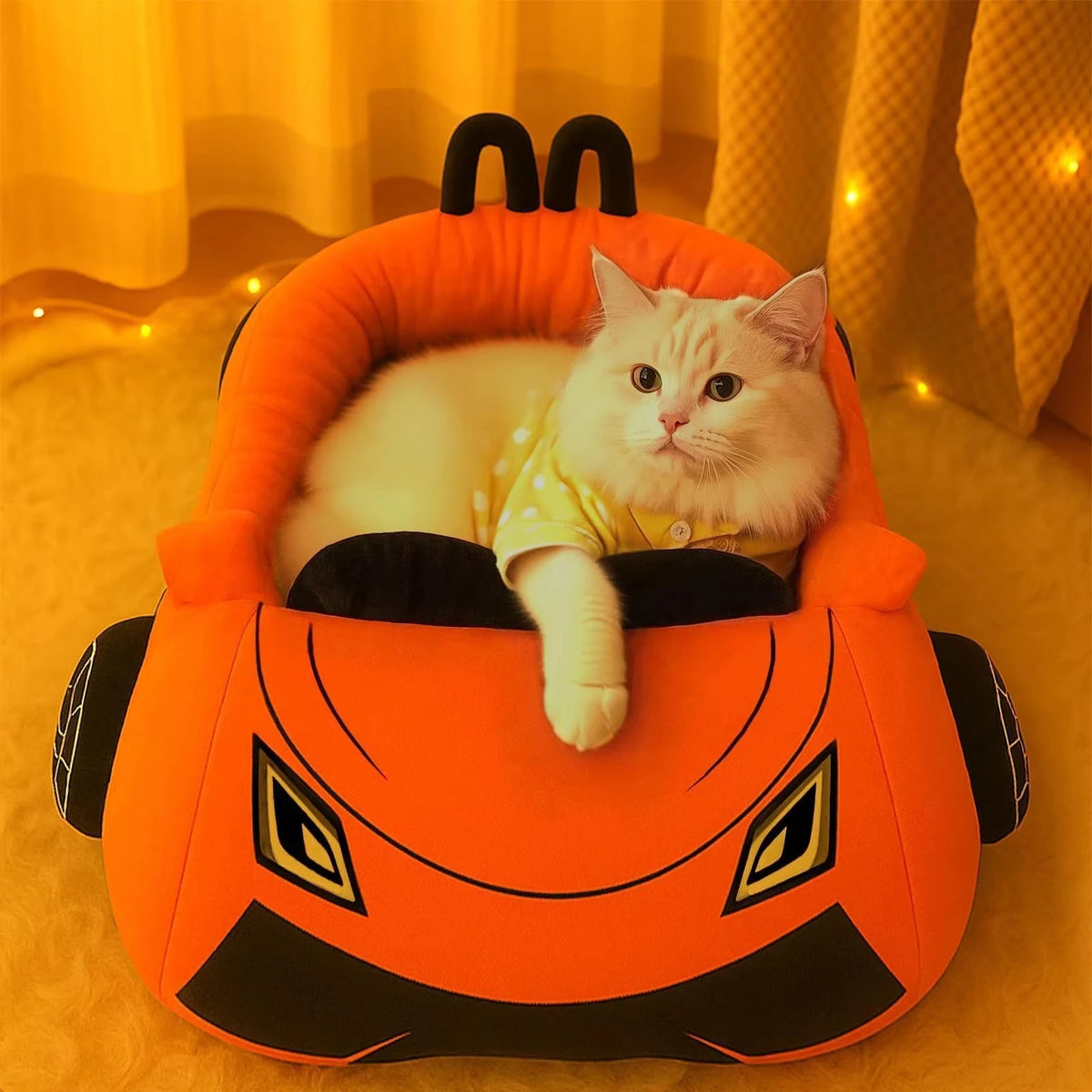 CWV Coral Fleece Supercar Kitten Bed With Soft Pillow