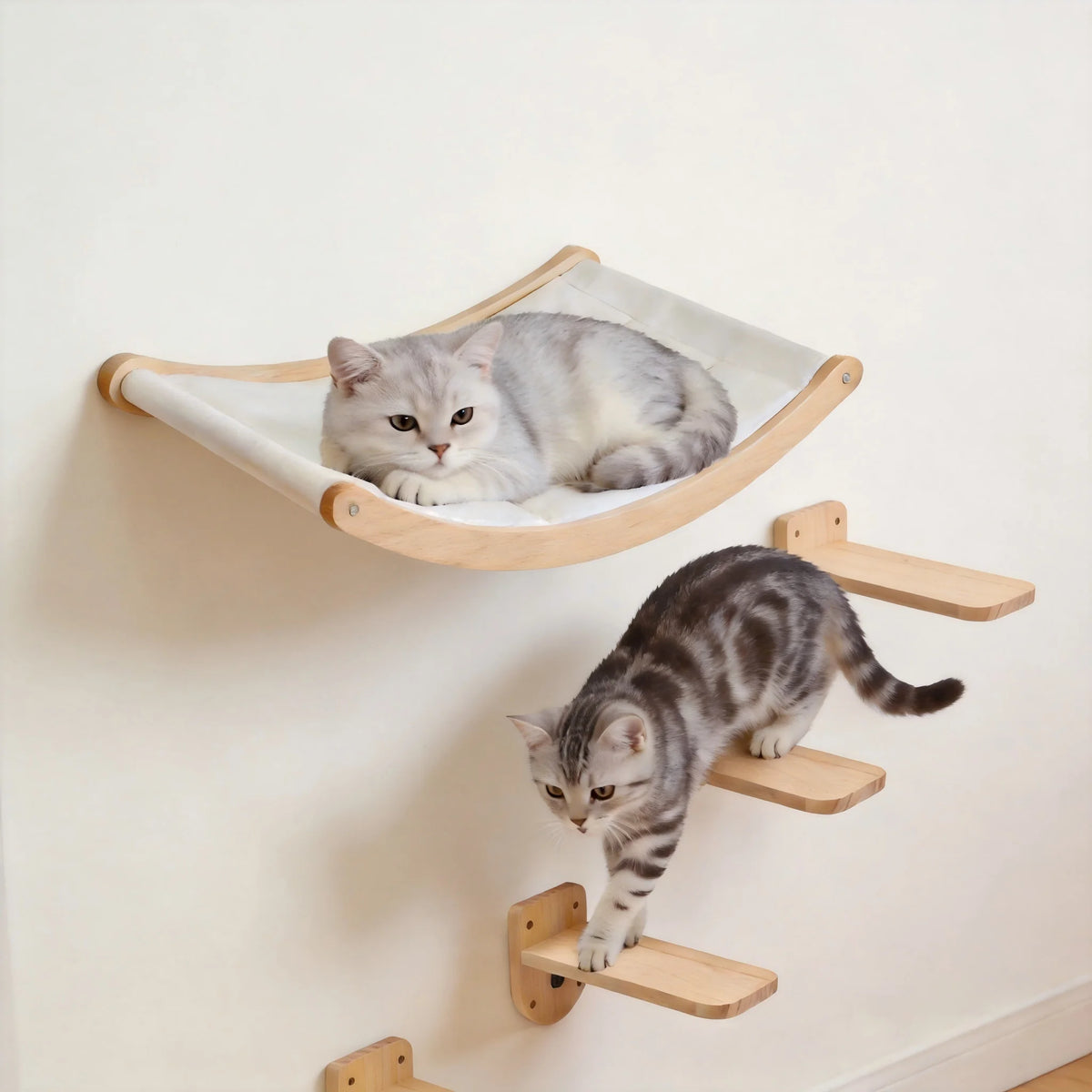 CWV Wall Mounted Cat Hammock With Climbing Shelves And Scratchers