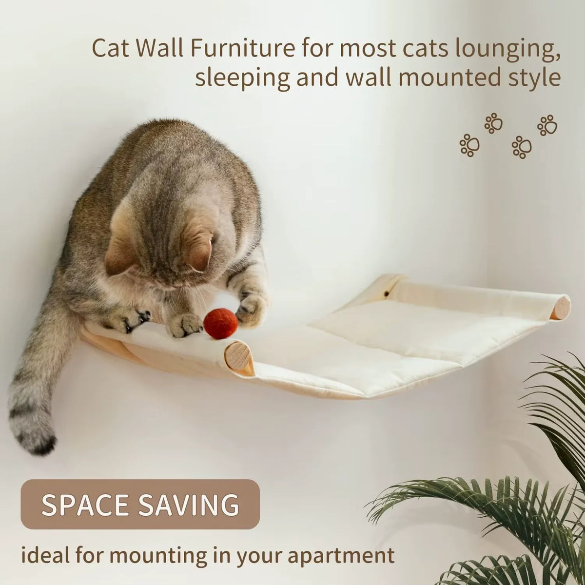 CWV Wall Mounted Cat Hammock With Climbing Shelves And Scratchers