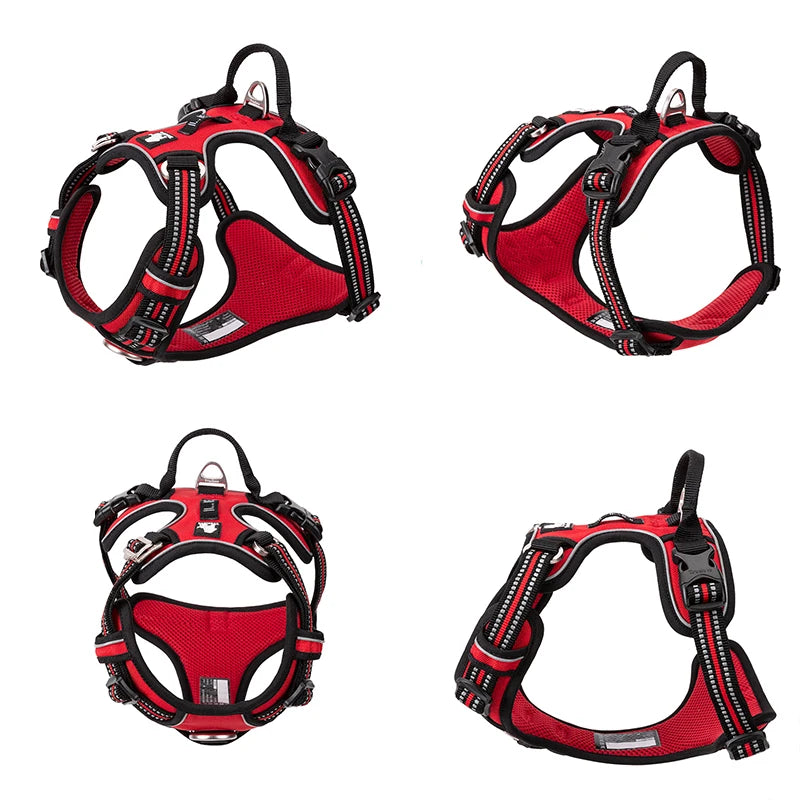 TrueLove Reflective Nylon Dog Harness Adjustable No Pull Design