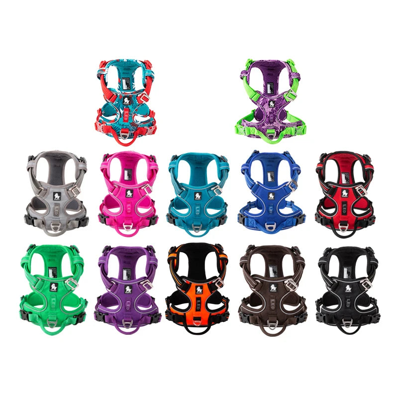 TrueLove Reflective Nylon Dog Harness Adjustable No Pull Design
