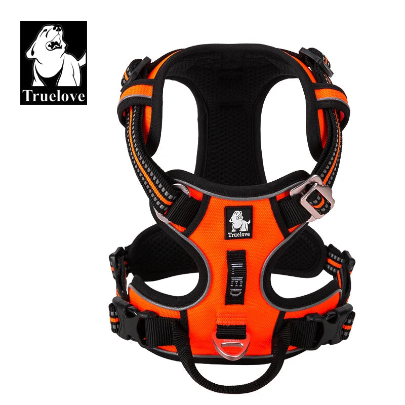 TrueLove Reflective Nylon Dog Harness Adjustable No Pull Design