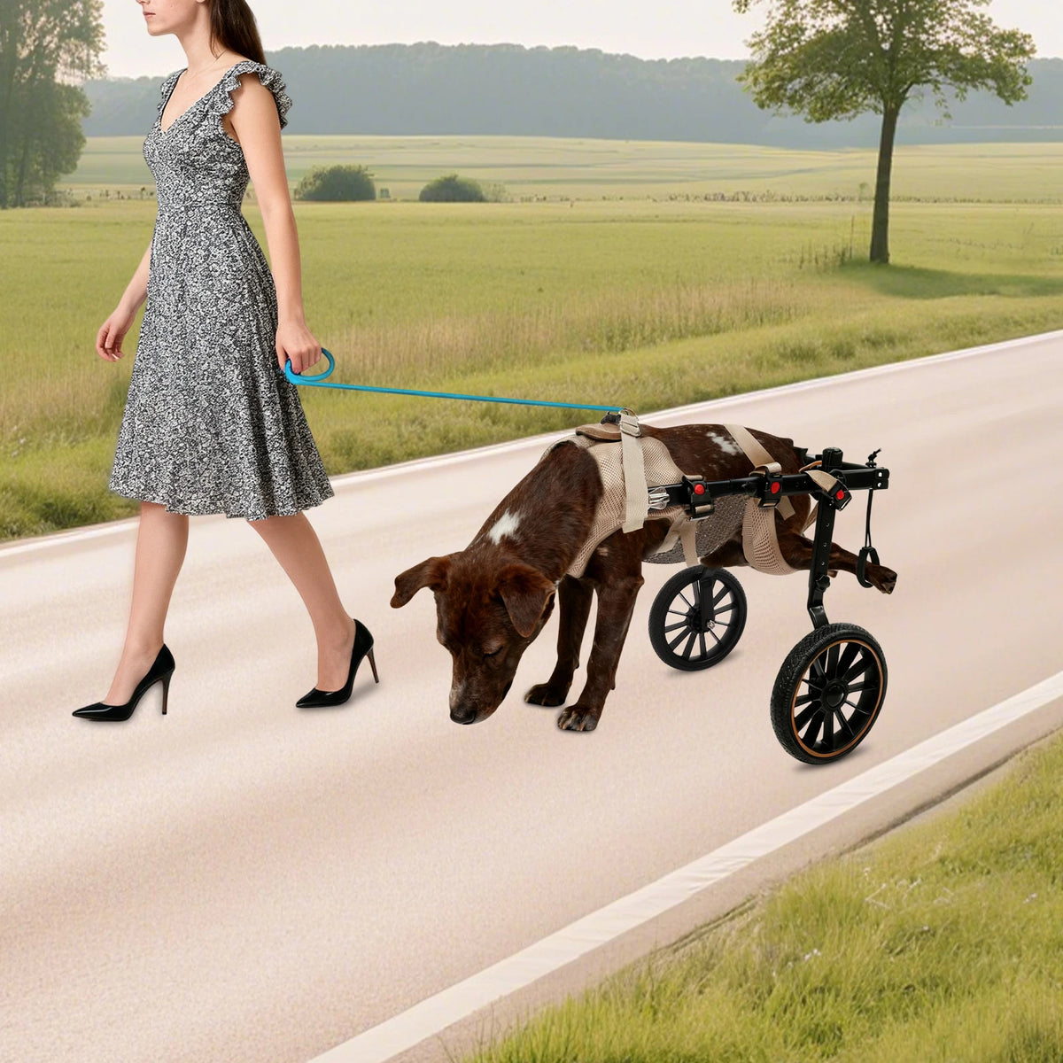 Bymaocar Dog Walking Aid Wheelchair For Senior And Disabled Pets