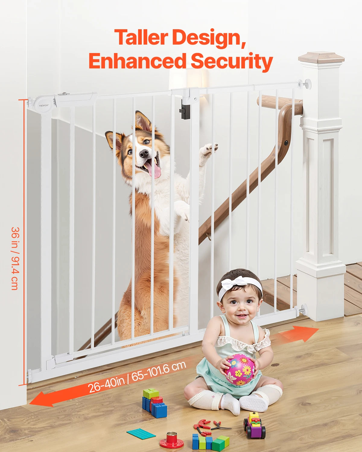 SucceBuy Easy Step Pressure Mount Baby Gate For Home Safety