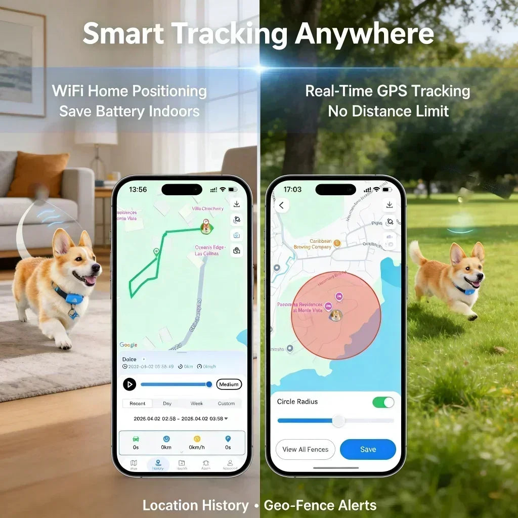 WANWAYTECH 4G GPS Pet Tracker With Real Time Location Alerts