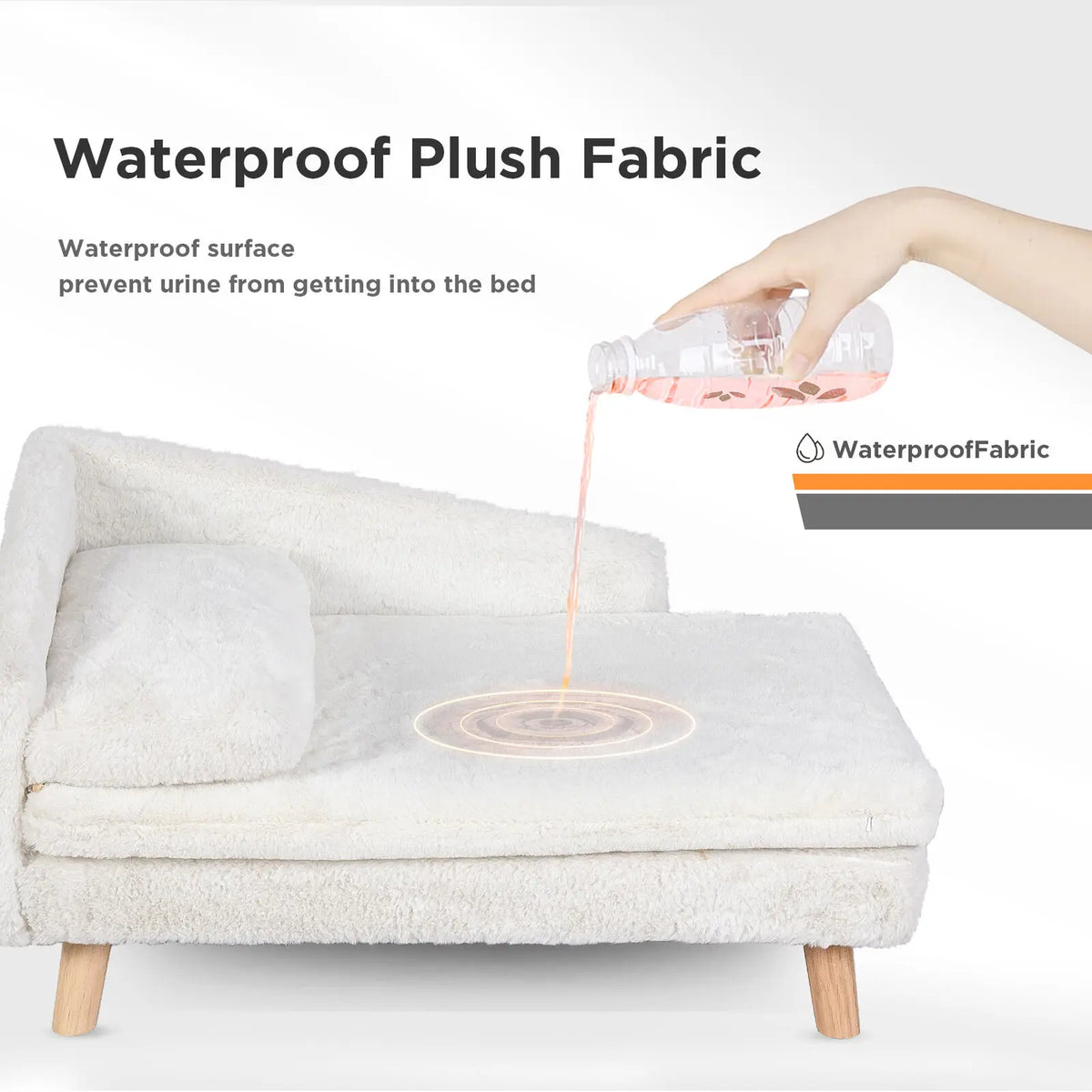 Elevated Pet Bed With Solid Wood Legs And Plush Cushions