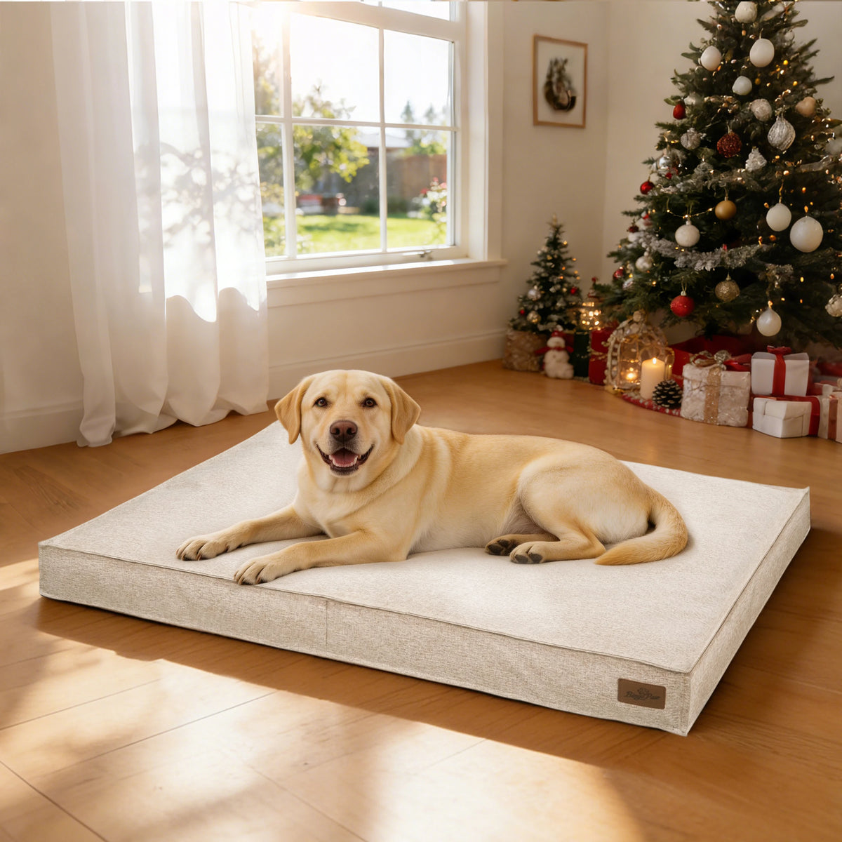Borwart Orthopedic Dog Bed Washable Linen With Removable Cover