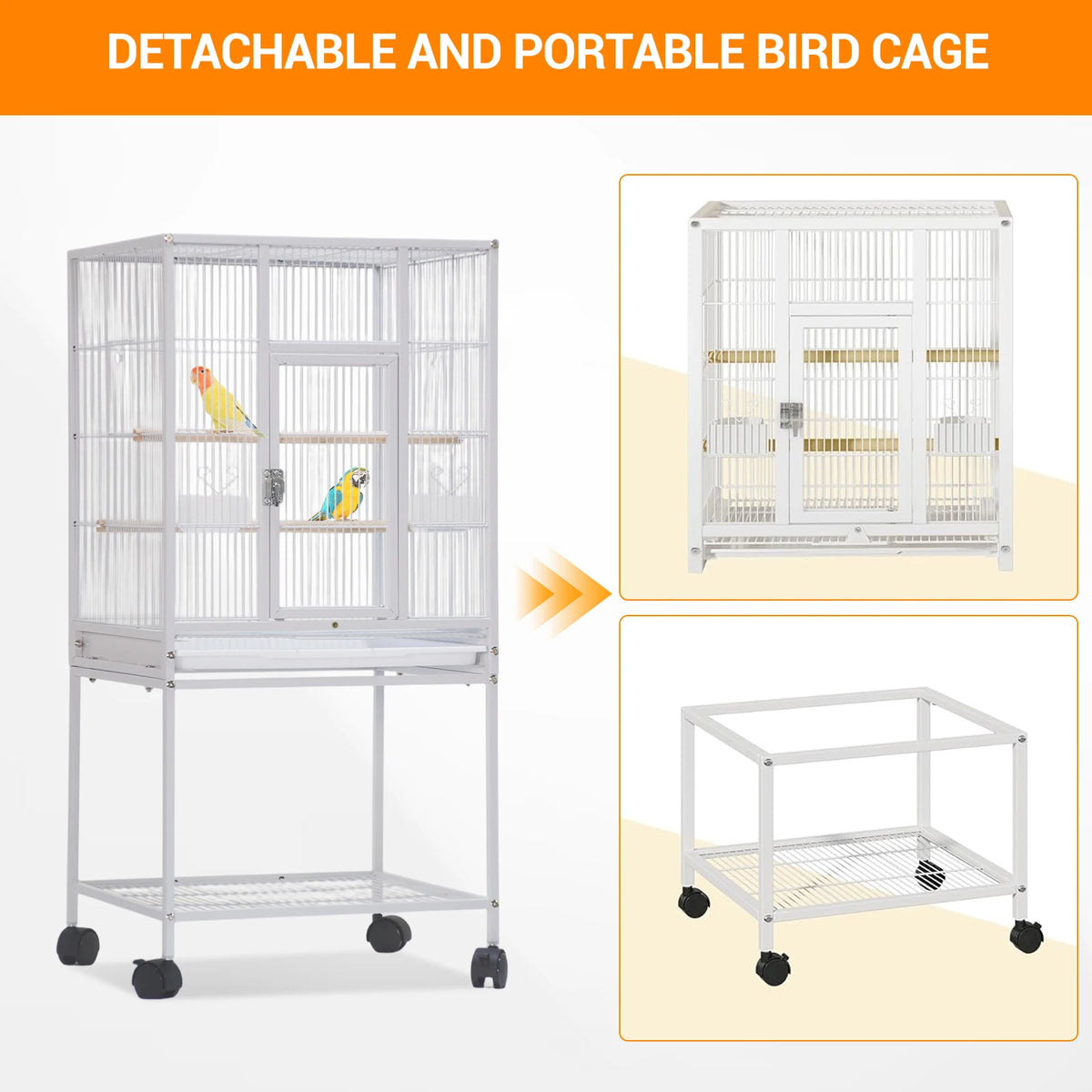 Five Level Metal Animal Cage With Wheels And Removable Tray