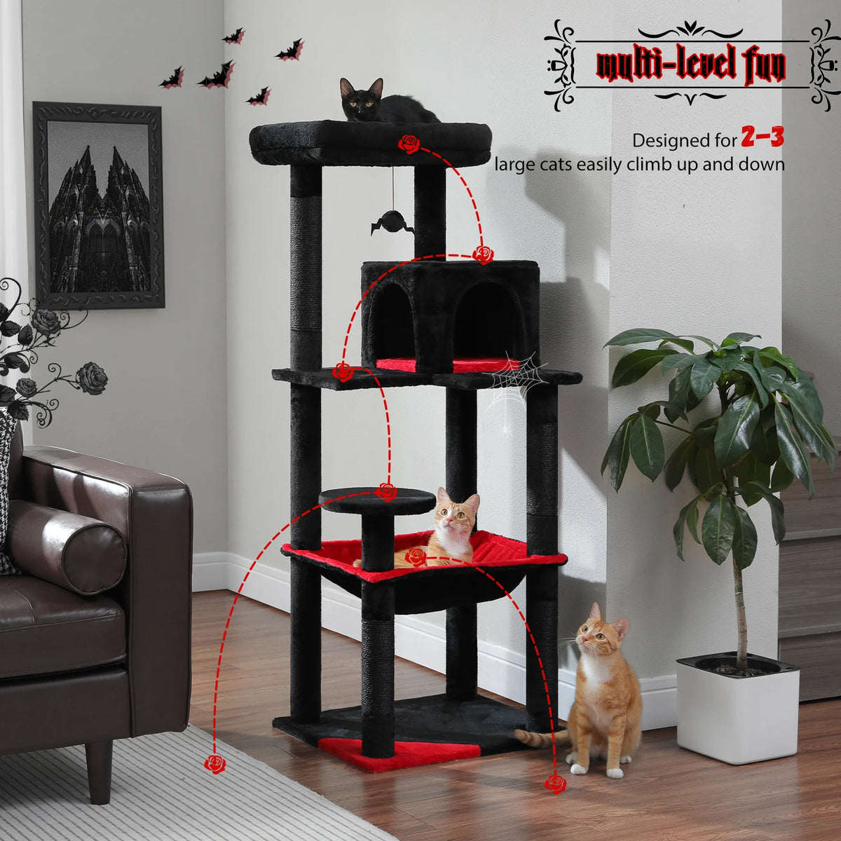 PAWZ Road Five Tier Cat Tower With Sisal Scratching Posts