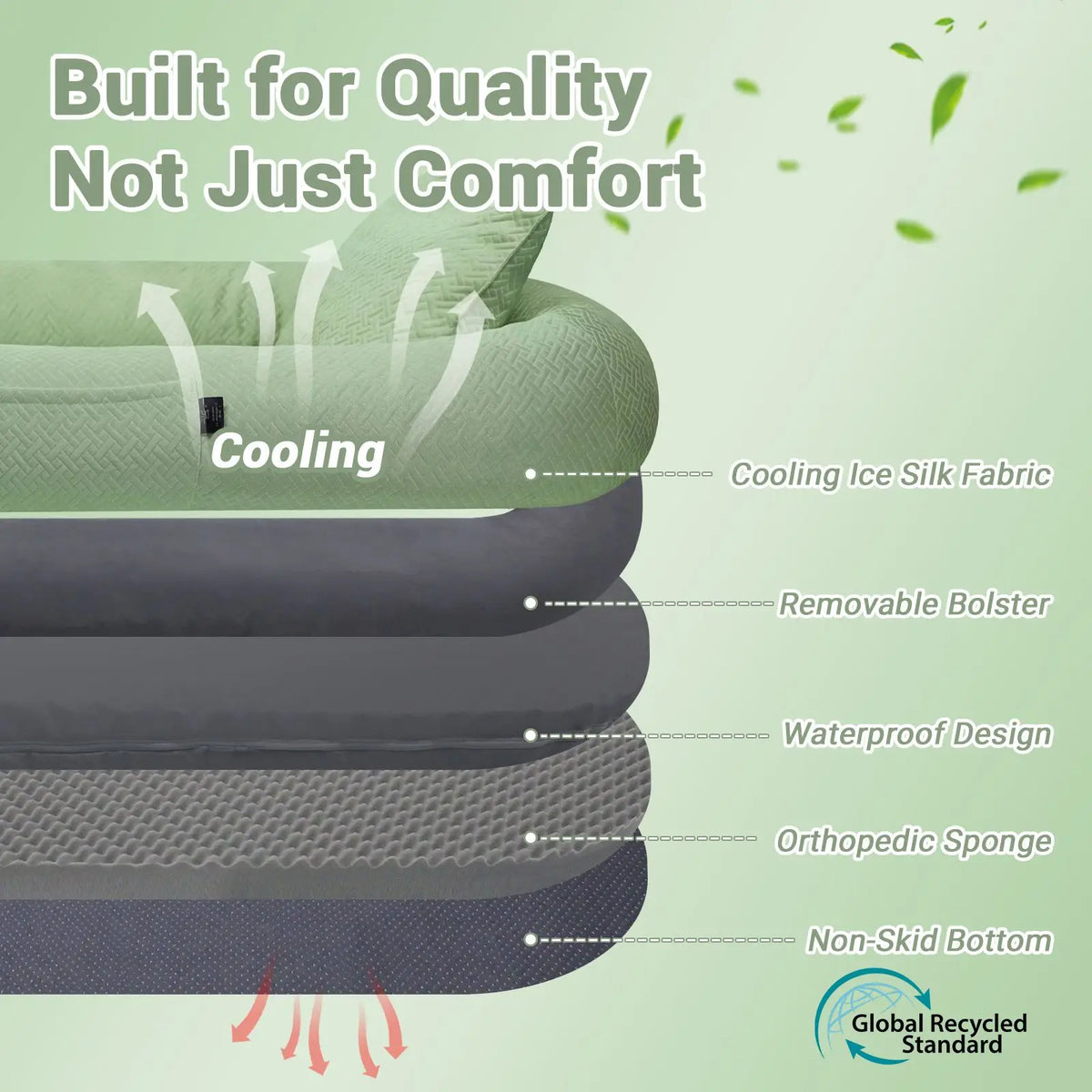 Cooling Breathable Washable Lounger Bed for Dogs and People