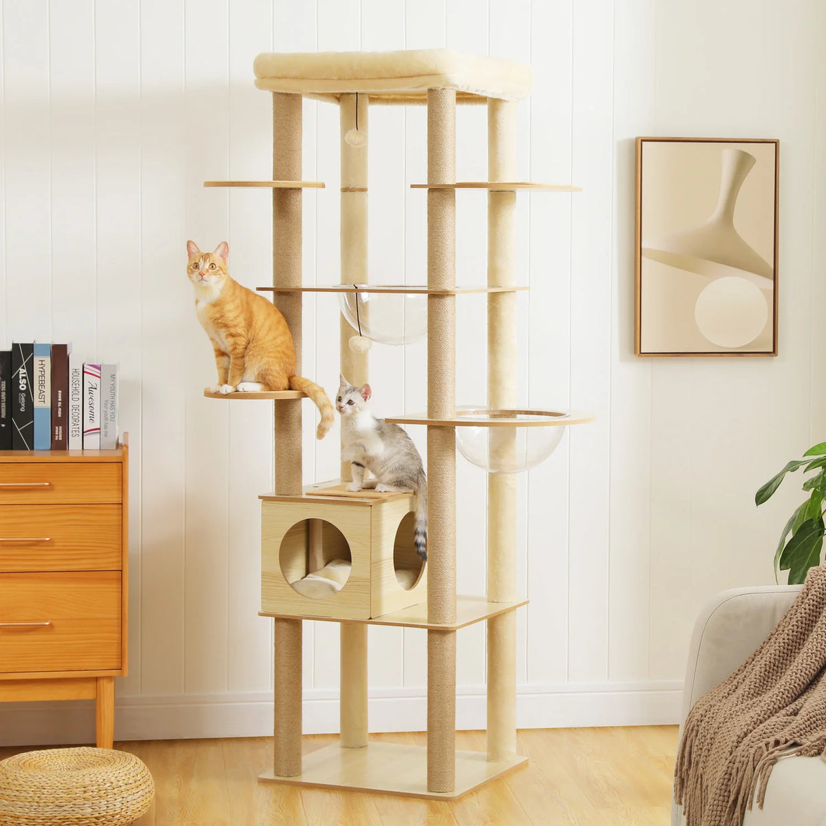 PAWZ Multi Level Cat Condo With Scratching Posts And Hammock