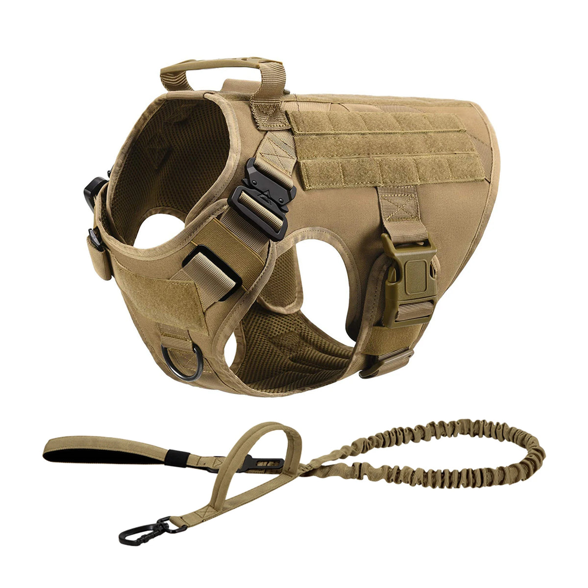 Padded Tactical Dog Harness With Quick Release Molle Vest