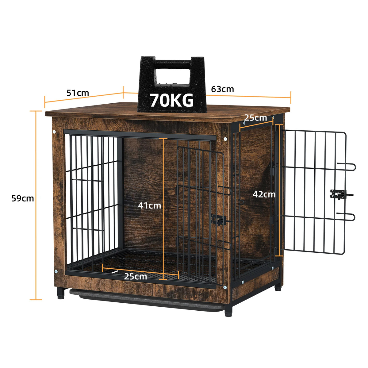 Functional Indoor Wooden Dog Kennel With Integrated Side Table