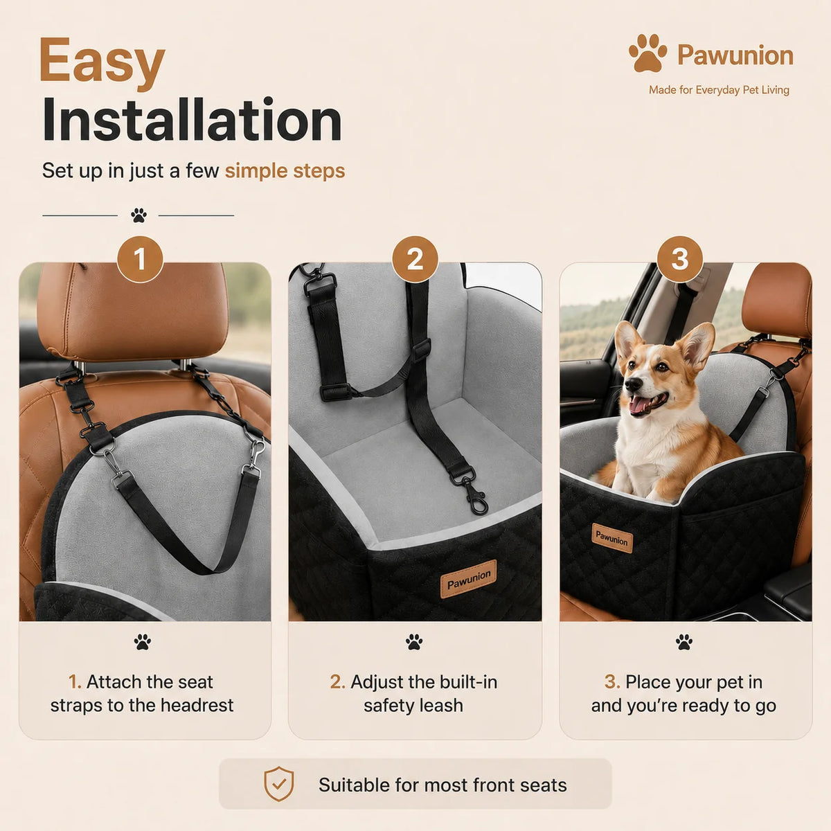 Travel Dog Booster Seat With Memory Foam And Cool Mat