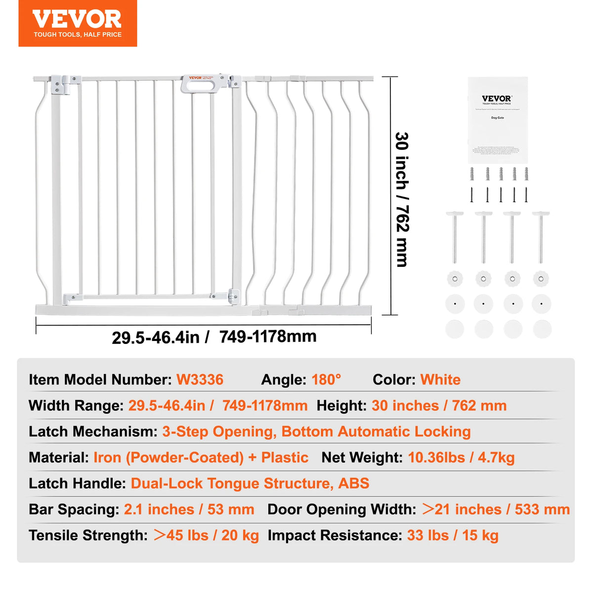 SucceBuy Easy Step Pressure Mount Baby Gate For Home Safety