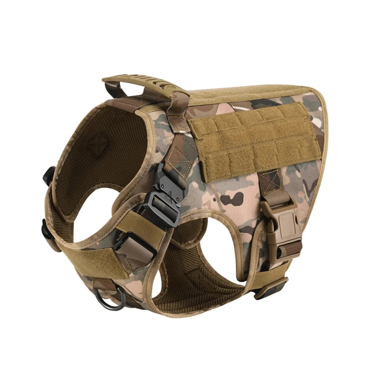 Padded Tactical Dog Harness With Quick Release Molle Vest