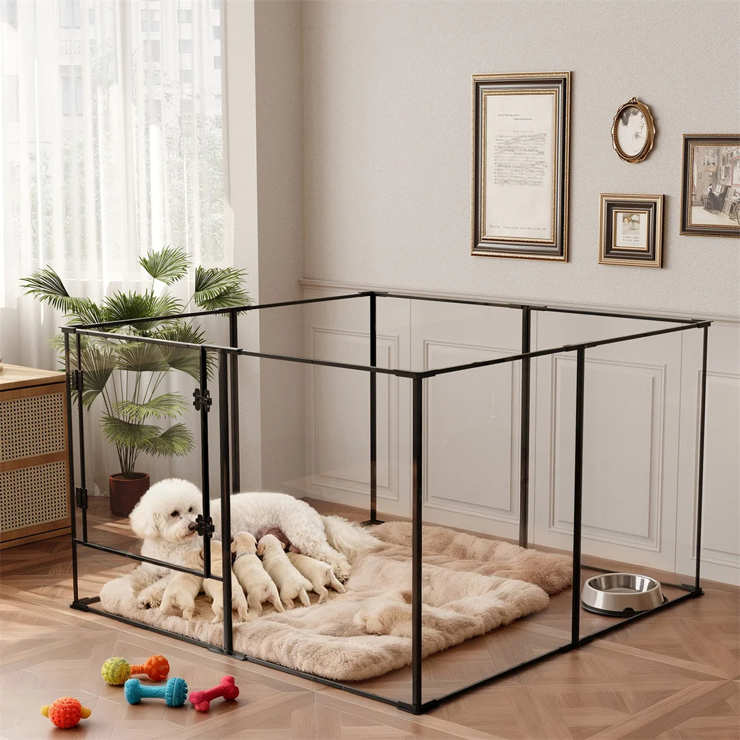 BINGOPAW Acrylic Dog Playpen Pet Exercise Whelping Fence