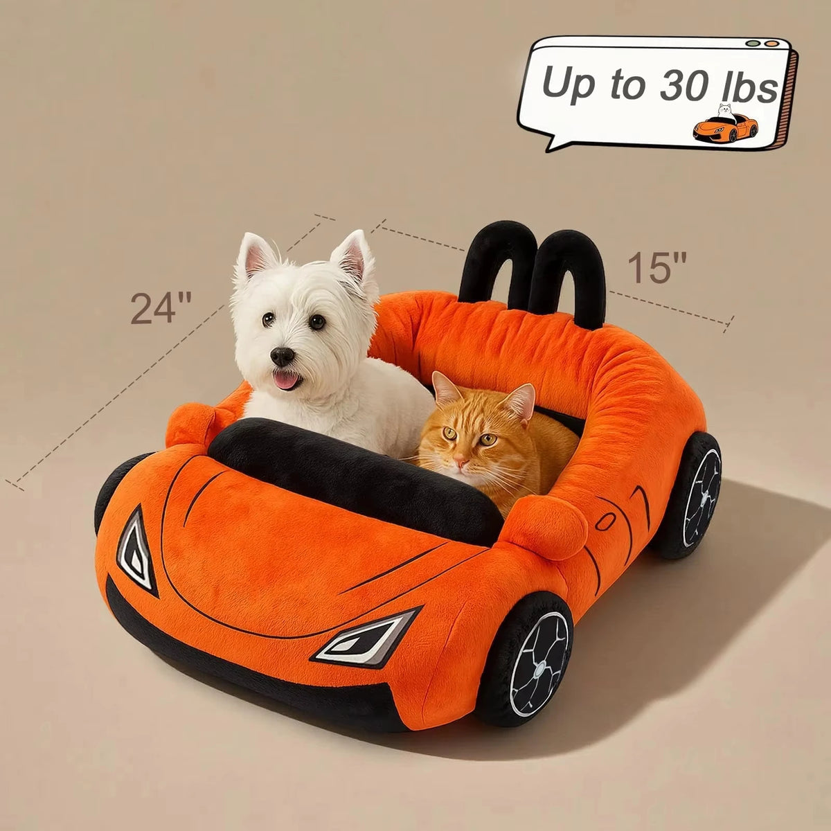 CWV Coral Fleece Supercar Kitten Bed With Soft Pillow