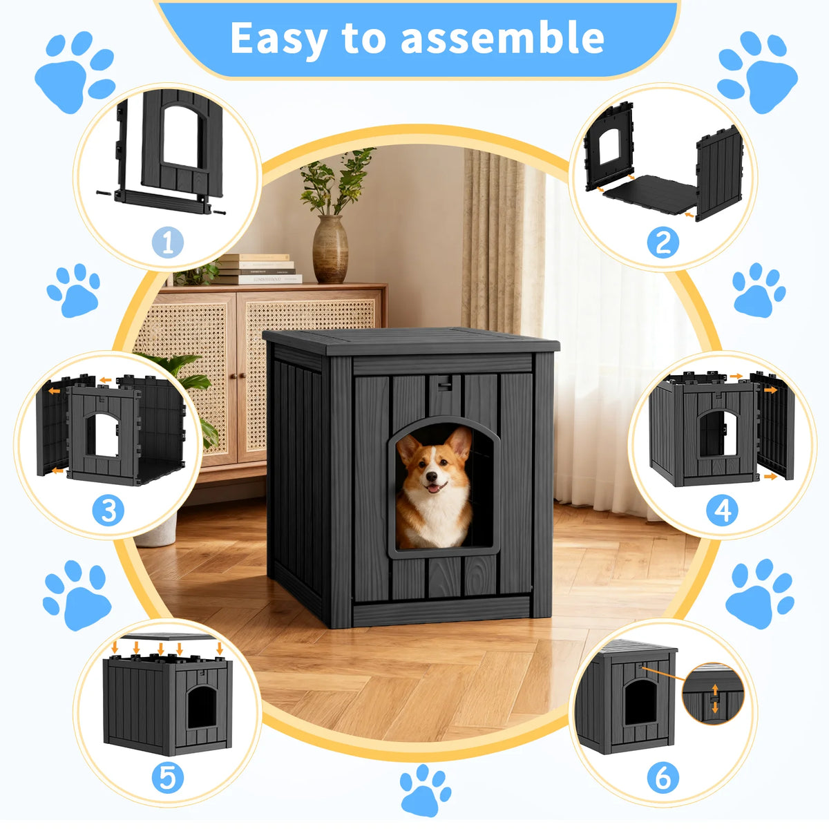 Resin End Table Cat House And Waterproof Pet Kennel