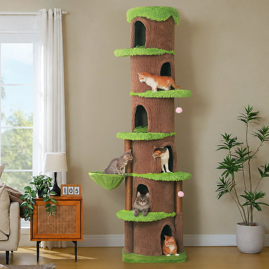 PAWZ Road Adjustable Floor To Ceiling Cat Tree With Hammock