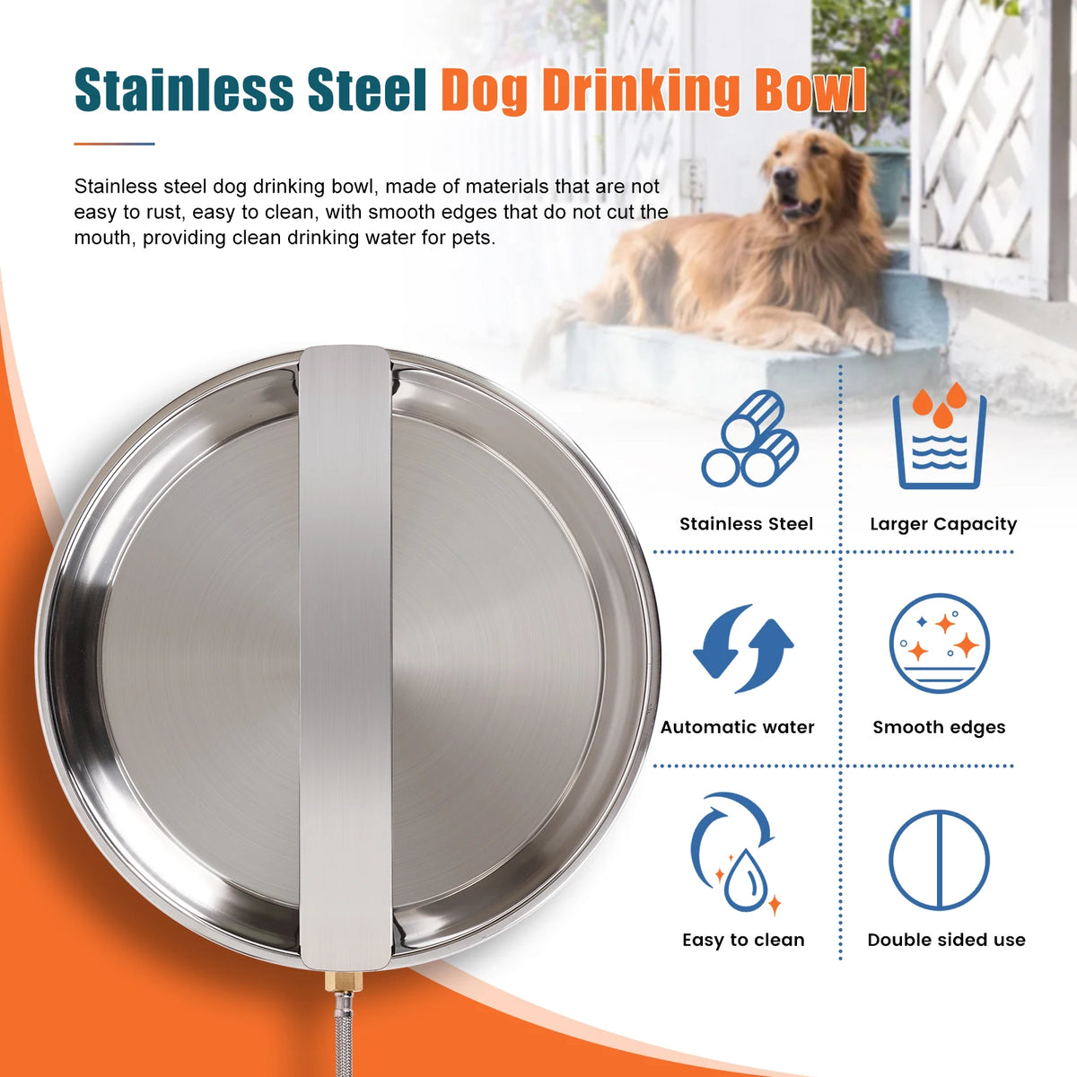Stainless Steel Automatic Dog Water Dispenser And Hose