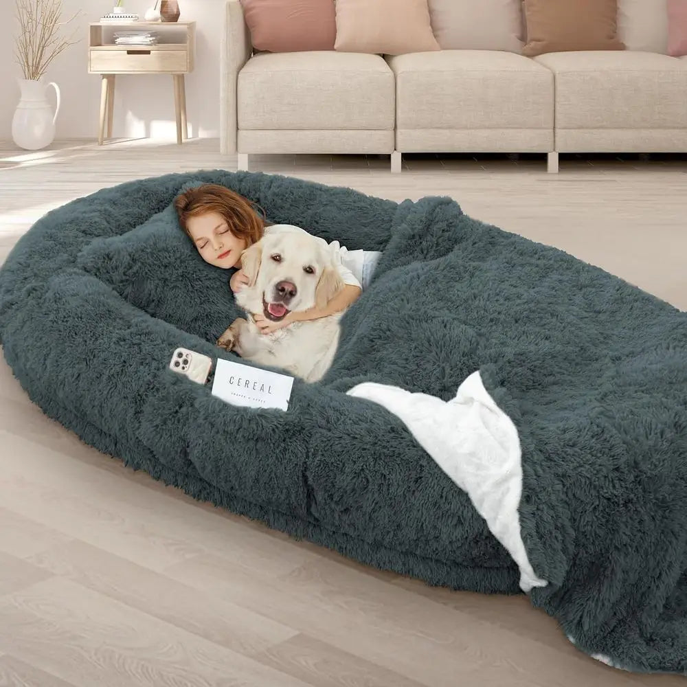 Comfortable Washable Human Dog Bed With Durable Polyester Cover