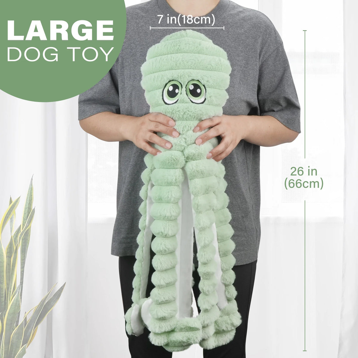 Octopus Squeaky Plush Dog Toy For Chewing And Dental Care