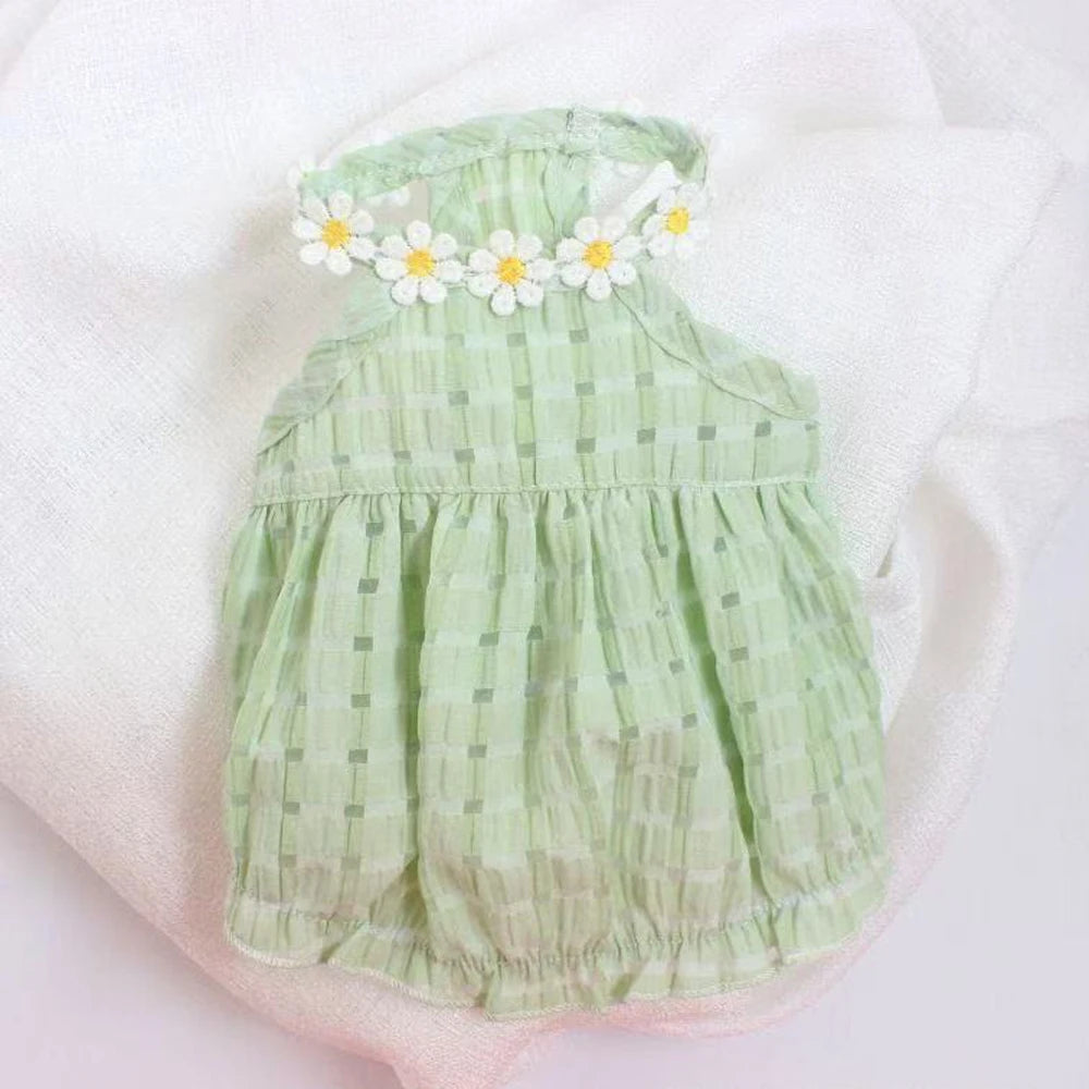 Floral Wreath Thin Dog Skirt For Small Animals And Cats
