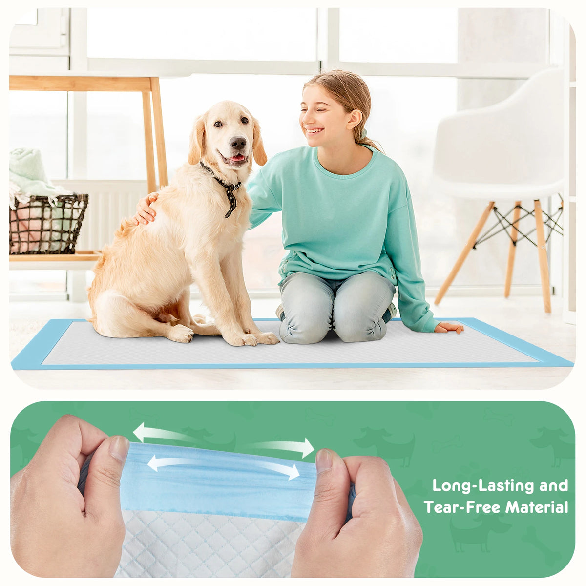 Leakproof Disposable Pet Training Pads Quick Drying Absorbent Surface
