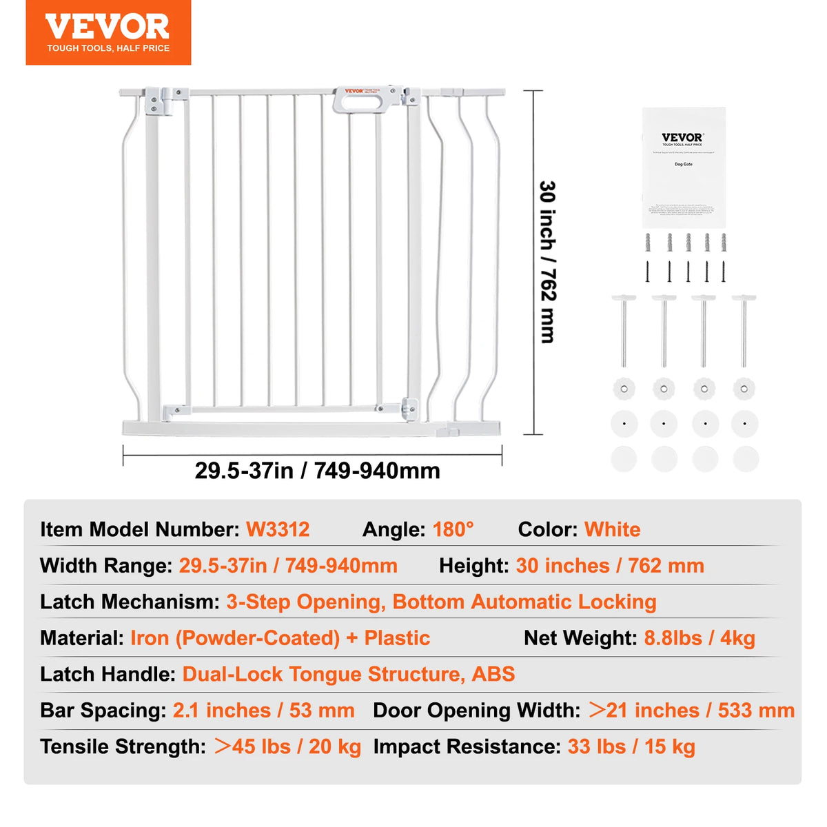 SucceBuy Easy Step Pressure Mount Baby Gate For Home Safety