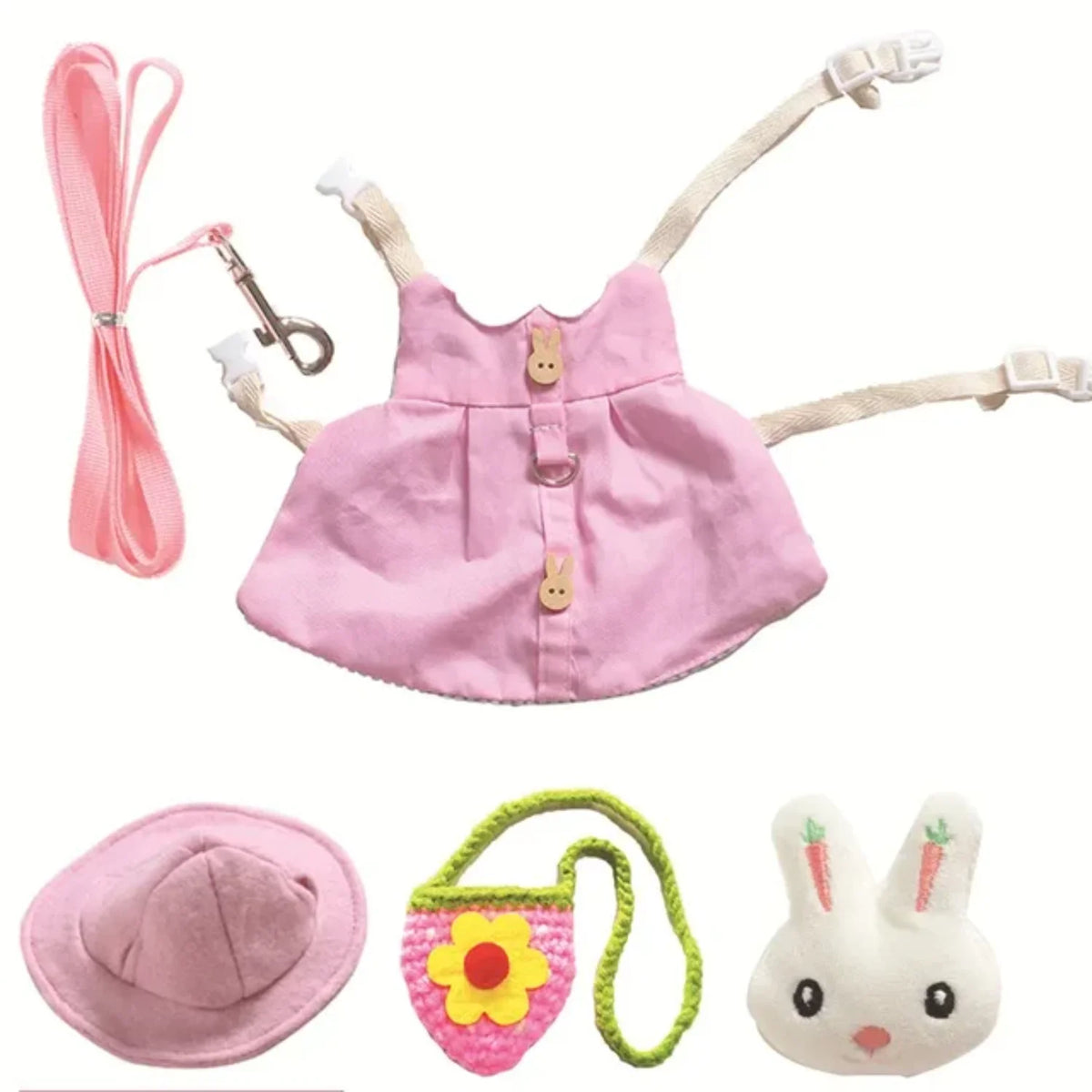 Small Animal Harness Leash Set For Outdoor Guinea Pigs