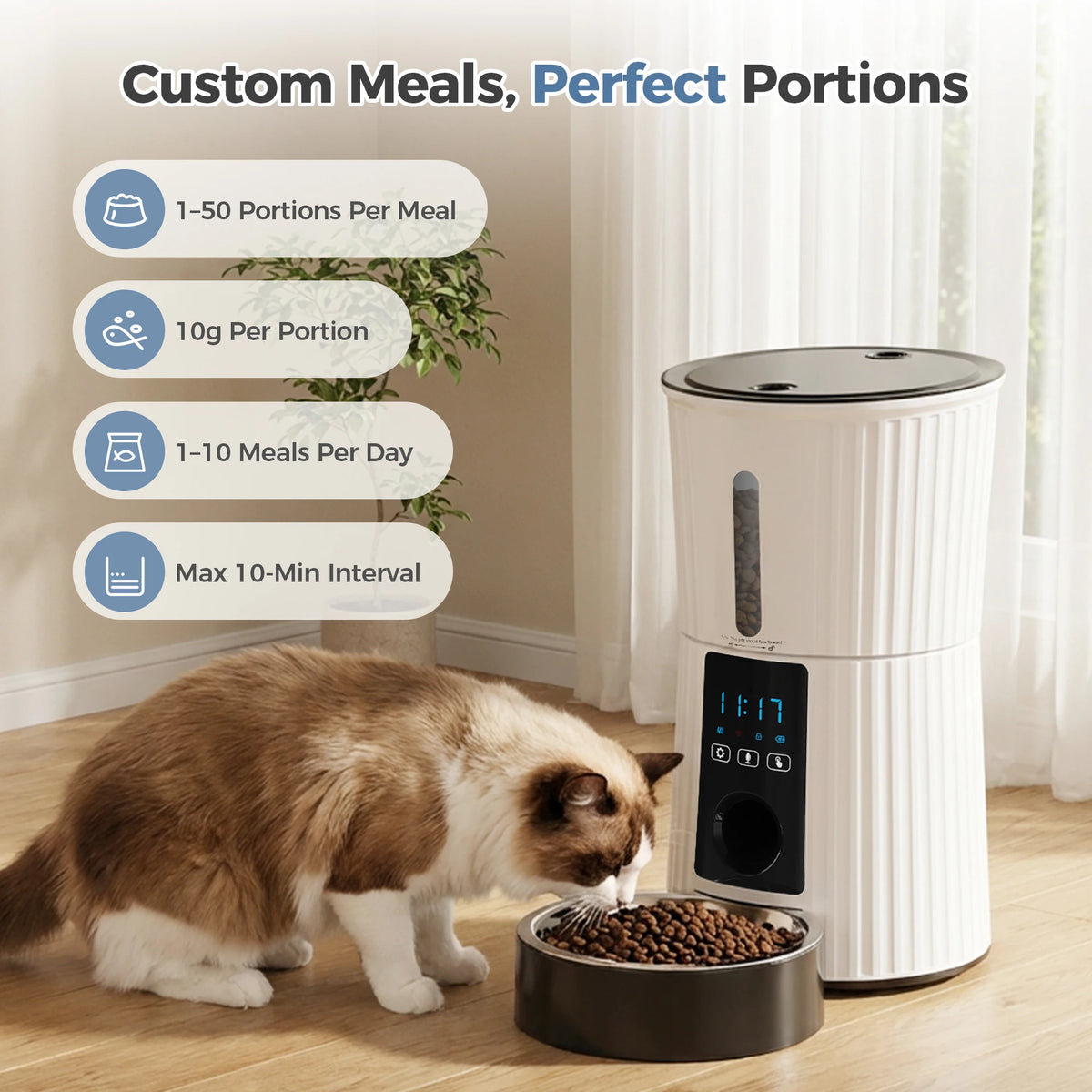 JHK Automatic WiFi Cat Feeder With App Control System