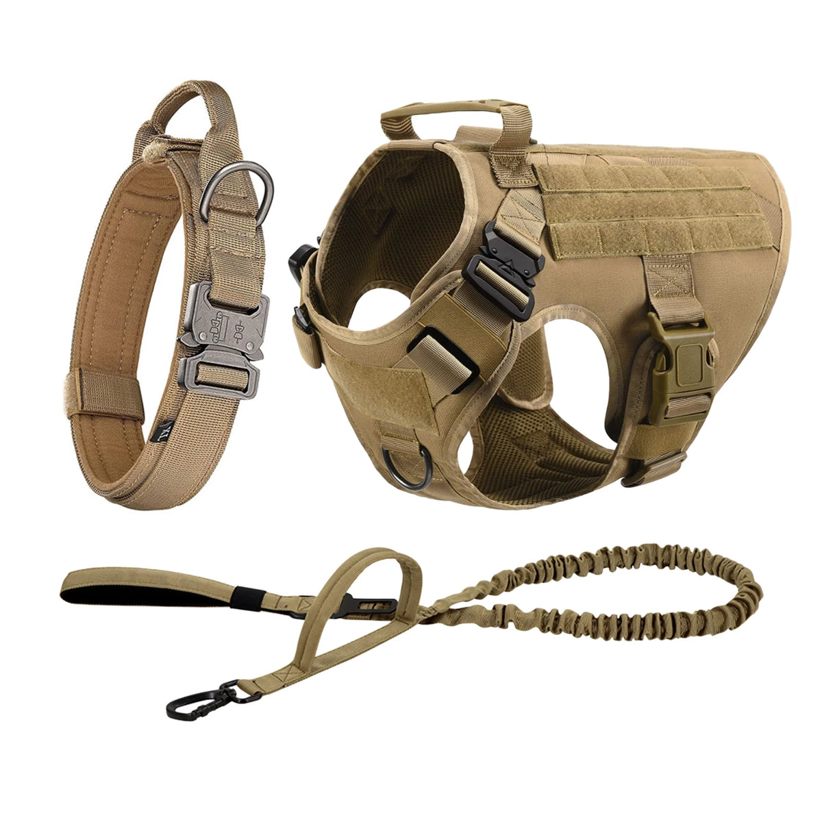 Padded Tactical Dog Harness With Quick Release Molle Vest
