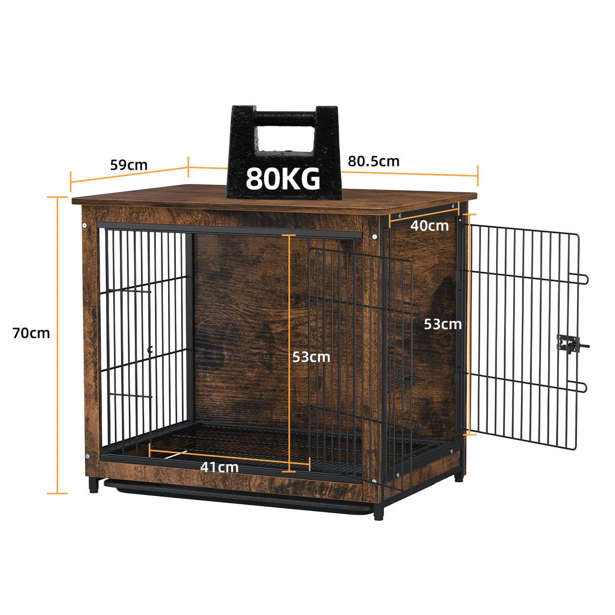 Functional Indoor Wooden Dog Kennel With Integrated Side Table