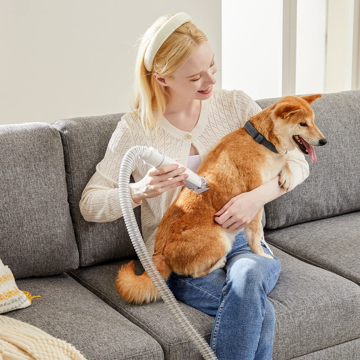 Sweetcrispy Professional Pet Grooming Vacuum Kit With Low Noise Clippers