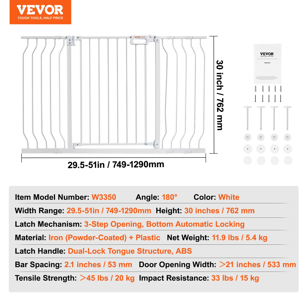SucceBuy Easy Step Pressure Mount Baby Gate For Home Safety