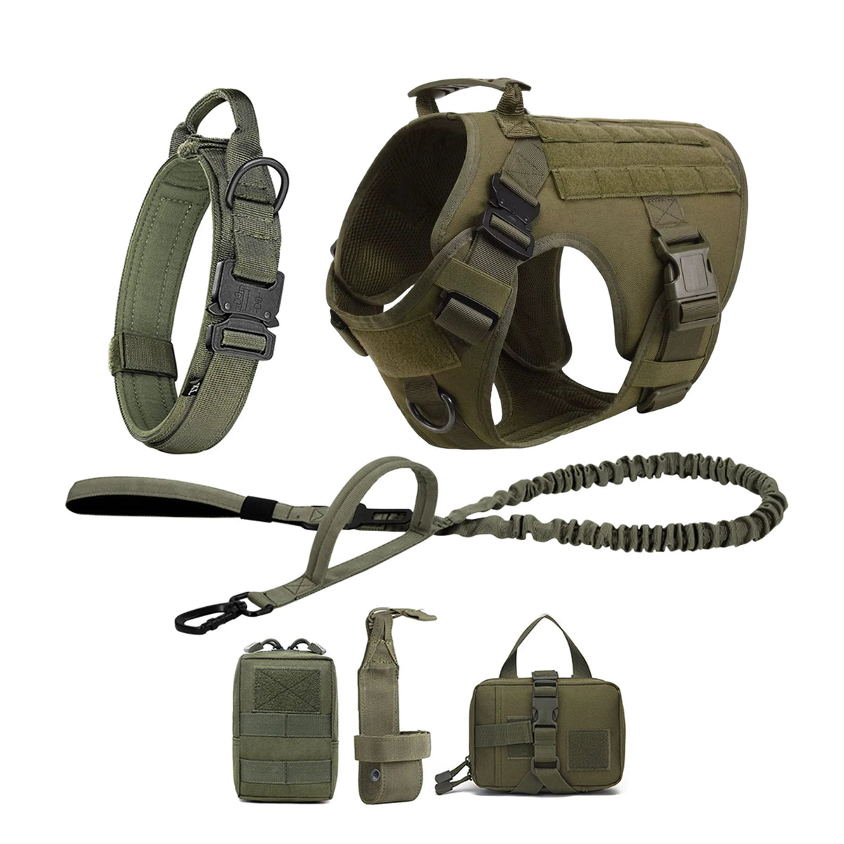 Padded Tactical Dog Harness With Quick Release Molle Vest