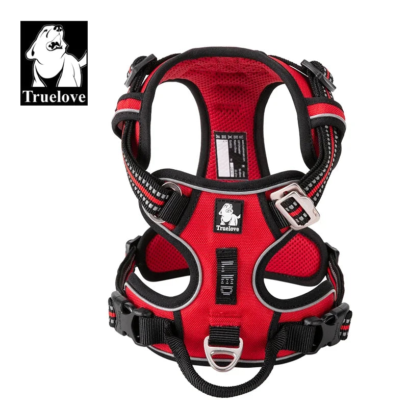 TrueLove Reflective Nylon Dog Harness Adjustable No Pull Design
