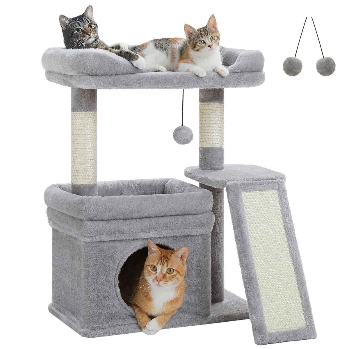 Pawz Road Three Tier Cat Tree With Sisal Scratcher Platform